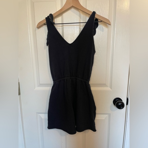 Aerie Black Tie Strap Romper - Picture 3 of 4